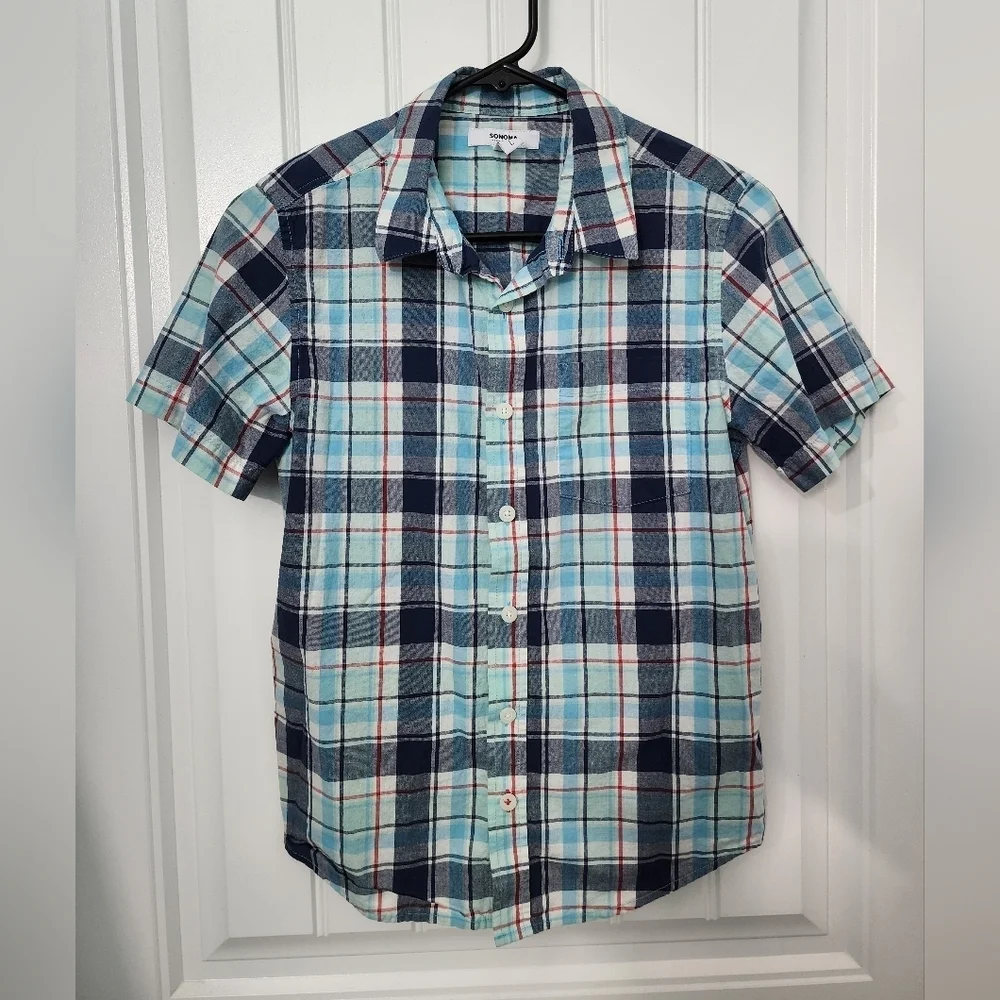 Sonoma Boys Good for Life Button Up Top, Size Youth Large